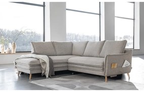 Béžová rozkladacia rohová pohovka (ľavý roh) Charming Charlie – Miuform