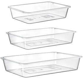 Plochý transparentný box bez veka, miska, XS - 20x14x4cm BOWL