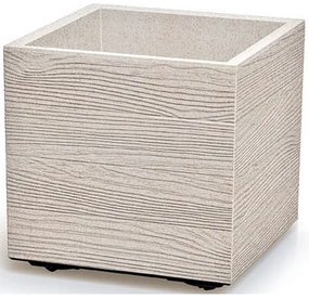 Kvetináč MADERA SQUARE ECO WOOD 28,8 cm , biely, S