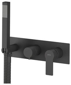 Matne čierna podomietková sprchová batéria (2 výstupy) Pax – Sapho