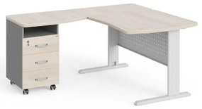 Rohové pracovné miesto Manager 140 x 160 cm, ľavé, agát svetlý / sivá