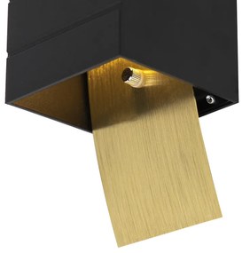 Dizajnová nástenná lampa čierna so zlatom - Amy