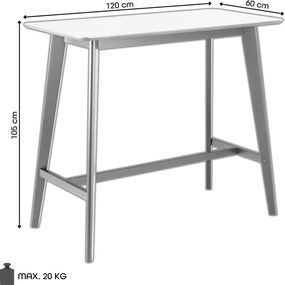 ROXY Dub Prírodný/Čierny - BAROVÝ/KUCHYNSKÝ STÔL VYSOKÝ DREVENÝ DYHA