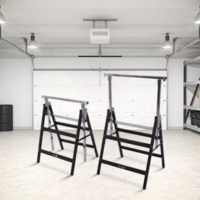 Teleskopické lešenárske kozy DANNY, sada 2 ks, max. 200 kg, 60 x 56 x 81-130cm, strieborná/čierna Jurhan