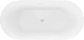 Mexen Roxy, voľne stojaca vaňa 170 x 80 cm, biela-čierna, brúsená oceľ prepad, 51201708075-97