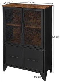 Komoda FIRA čierna/hnedá