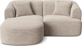 Svetlohnedá menčestrová rohová pohovka (ľavý roh/s leňoškou) Campi – Cosmopolitan Design