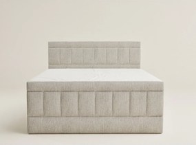 Béžová boxspring posteľ s úložným priestorom 160x200 cm Caya – Maison de Rêve