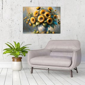 Obraz – Váza so slnečnicami (70x50 cm)