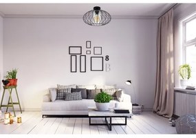 Prisadený luster CORRINI 1xE27/60W/230V pr. 34 cm čierna/číra