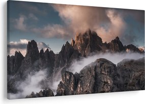 Obraz - Talianske dolomity schované v hmle (90x60 cm)