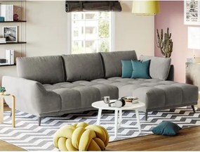 Rohová sedacia súprava Allegra, stredne šedá látka, pravý roh%