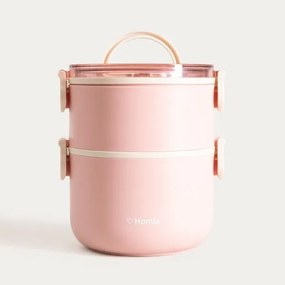 Set dvoch obedových boxov POPPIE ružový 750069