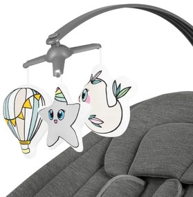 Lionelo - Detská hojdačka s melódiou BLOSSOM Grey Concrete + diaľkové ovládanie