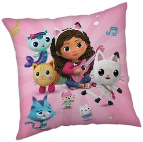 Jerry Fabrics Detský vankúšik s potlačou - Gabby a jej kúzelný domček - 02 | 40 x 40 cm