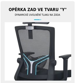 Kancelárska ergonomická stolička Neoseat NOVELO — sieť / látka, čierna, nosnosť 150 kg