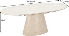 Oválny rozkladací jedálenský stôl Parthenia 160-200 cm dub