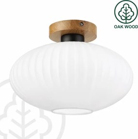 Stropné svietidlo HARMA WOOD 1xE27/15W/230V dub/biela pr. 30 cm