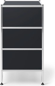 Kovová komoda »CN3« s 3 zásuvkami, čierna