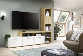 Obývacia stena Jacky, dub artisan/biela