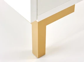 Nočný stolík SILVIA biely so zlatými detailmi