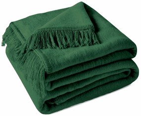 BAVLNENÁ DEKA COTTON CLOUD 150X200 CM TMAVOZELENÁ