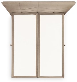Boxspring posteľ Penia 160x200 s úložným priestorom - béžový hydrofóbny velúr Element 6