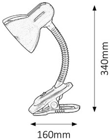 Rabalux - Lampa s klipom 1xE27/40W/230V