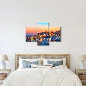 Obraz - Santorini pri zotmení (90x60 cm)
