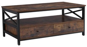 Konferenční stolek Houseland Rustic hnedý/čierny