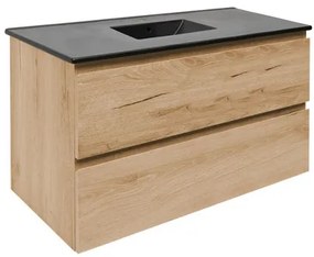 Kúpeľňová skrinka 2 zásuvky s umývadlom SAT B-Way 99x50x45 cm dub matný BWAY2100OAKU4B, 1 ks