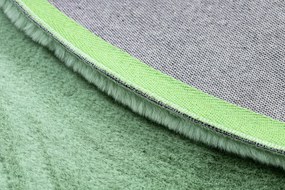 Okrúhly koberec BUNNY, zelený, imitácia králičej kožušiny