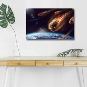 Obraz s LED osvetlením LETIACI ASTEROID 45 x 70 cm