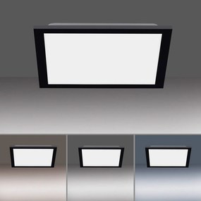 Stropné LED svetlo Flat, CCT, čierna, 29 x 29 cm