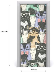 Samolepiace fototapety na dvere Mačky v okuliaroch 85x205 cm