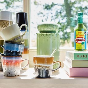 4ks farebný retro hrnček na Americano 70s pegasus - 11 * 8,5 * 8cm / 260ml