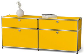 Kovová odkladacia skrinka »CN3« s výklopnými priečinkami a zásuvkami, žltá