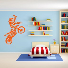 Veselá Stena Samolepka Freestyle Motocross Farba: oranžová, Veľkosť: 80 x 59 cm
