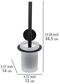 Matne čierna samodržiaca sklenená WC kefa Bivio – Wenko