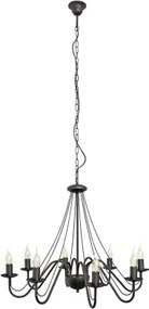 Luster na reťazi MALBO 8xE14/10W/230V čierny