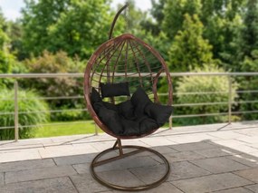 Hnedé závesné kreslo DOMINIKANA bez stojana