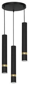Závesné svietidlo RENO III loftové čierno-zlaté tuba