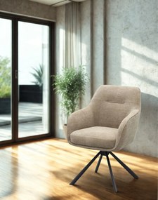 Otočná jedálenská stolička Avola, chenille taupe (51140008)