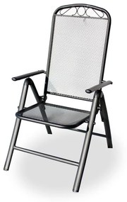 Čierna kovová záhradná stolička – Rojaplast