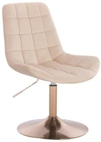LuxuryForm DESIGN Stolička PARIS VELUR na zlatom tanieri - krémová