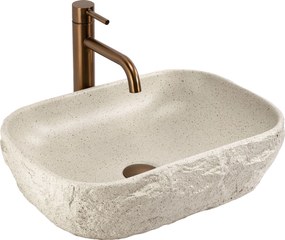 Rea Bianka, umývadlo na dosku 460x330x130 mm, imitácia kameňa, REA-U0628