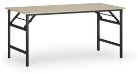 Konferenčný stôl FAST READY s čiernou podnožou, 1600 x 800 x 750 mm, breza