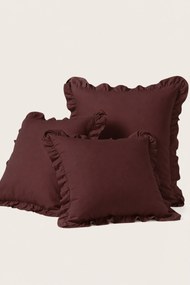 Saténová obliečka na vankúš RUFFY PREMIUM hnedá Rozmer: 70x80 cm