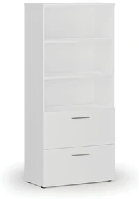 Skriňa so zásuvkami pre závesné zložky PRIMO WHITE, 1781 x 800 x 420 mm, biela