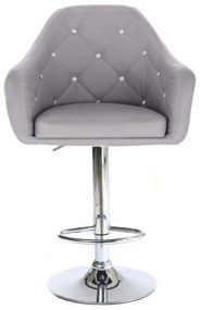 LuxuryForm DESIGN Barová stolička ROMA na striebornom tanieri - šedá